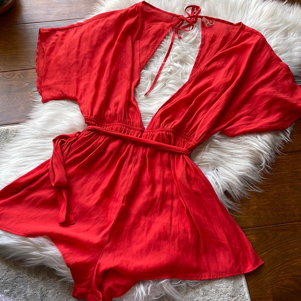 Bathing suit coverup romper